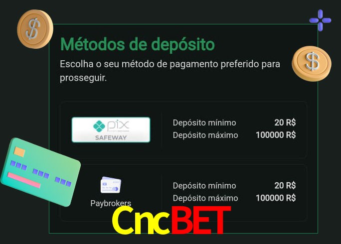O cassino Cncbet oferece uma grande variedade de métodos de pagamento